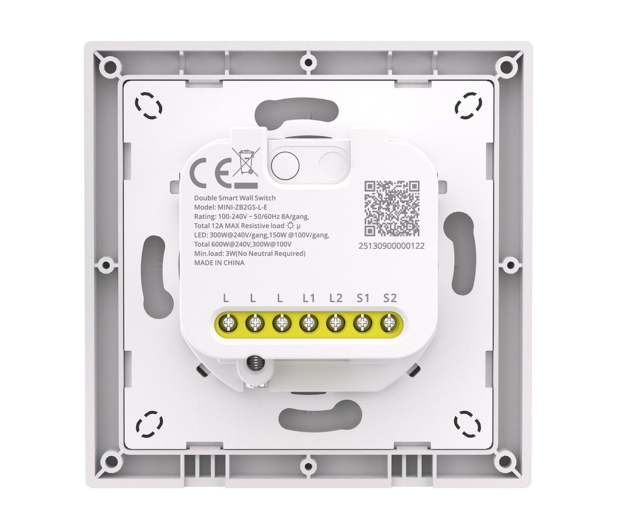 Sonoff 2-kan. Przełącznik ścienny MINI-ZB2GSL-E ZigBee bez nat. - 1489919 - zdjęcie 4